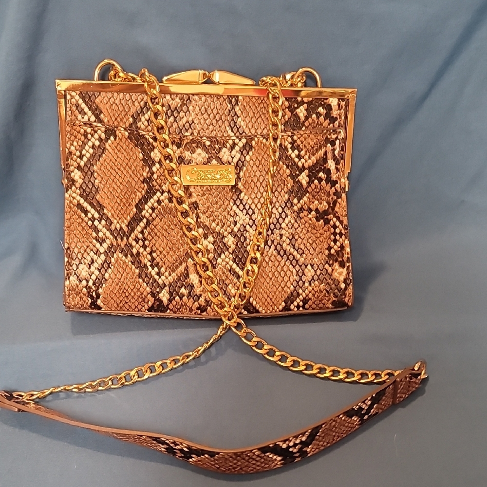 Chic Snake Print Chain Bag